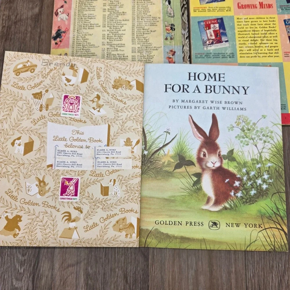 Lot of 5 Vintage Little Golden Books Animal Themed 1940s-1960s Sailor Dog Bunny